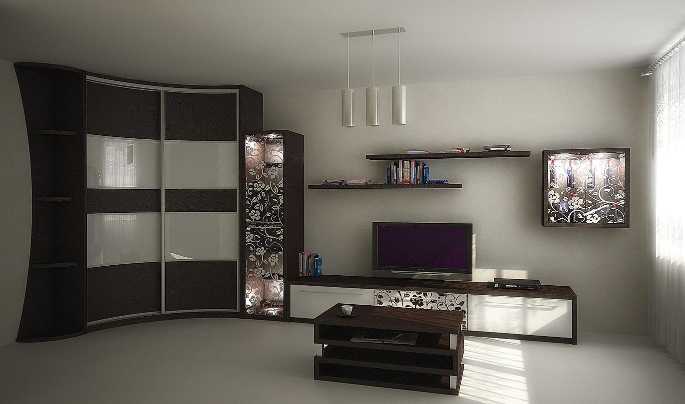 угловой шкаф купе в гостиную